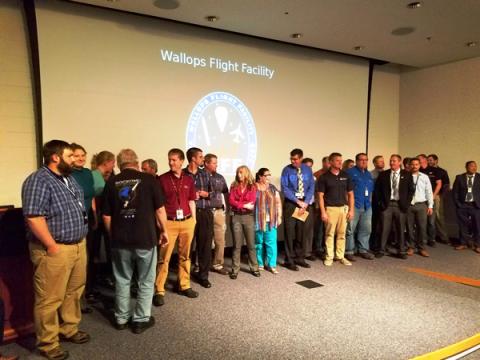 At Wallops Flight Facility - Wallops staff involved in launch