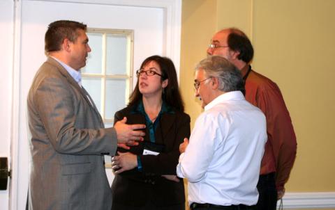 four conversing at 2011 Mid-Atlantic Region Space Grant Directors Meeting