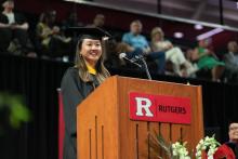 Kristina Cheng Speaking at Graduation